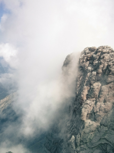 Foggy cliff